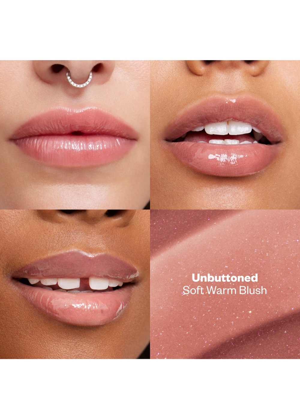 Kosas Wet Lip Oil Plumping Peptide Lip Gloss (Unbuttoned: Soft Warm Blush)